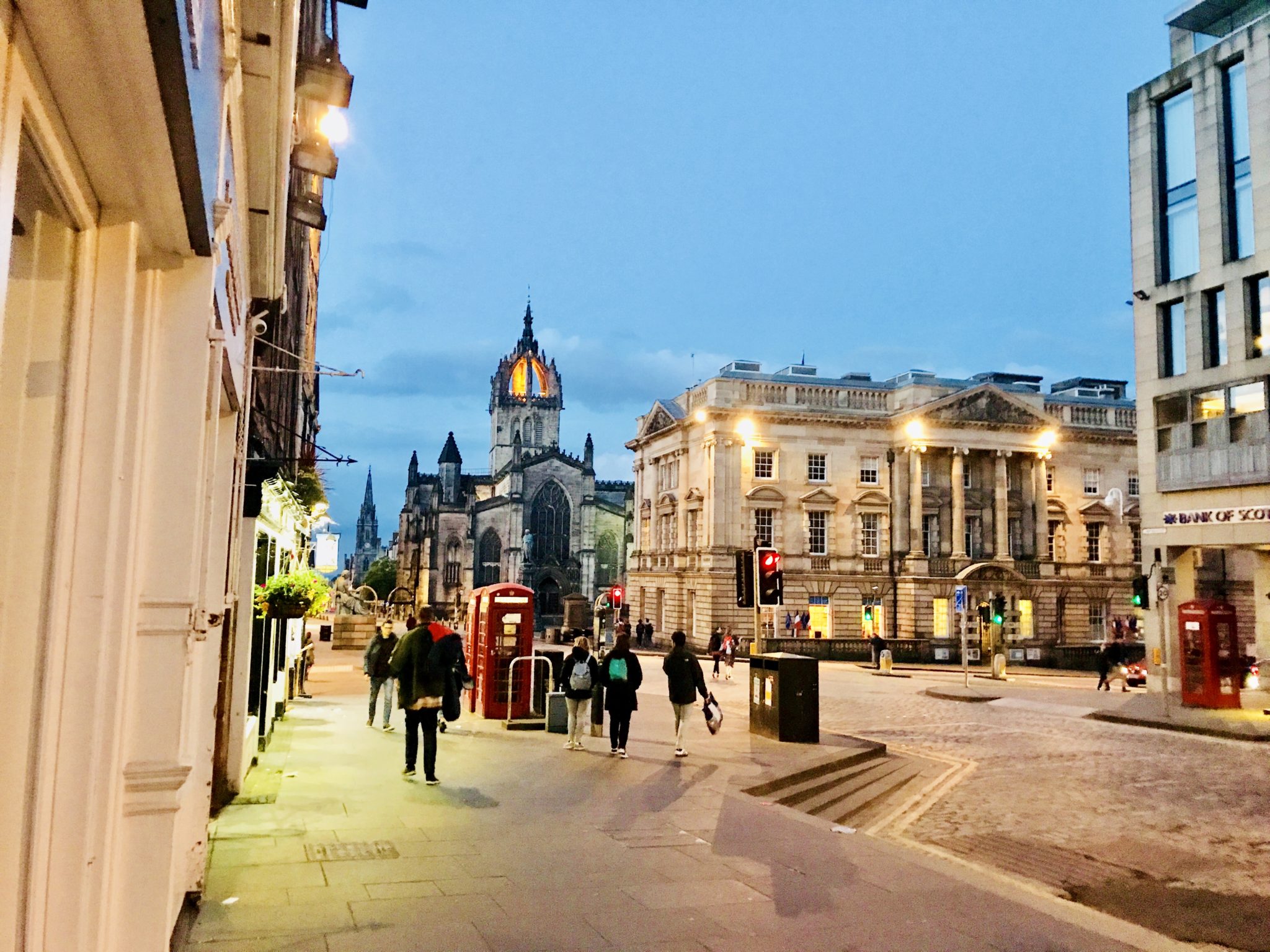 The Royal Mile with St Giles Cathedral and Parliament